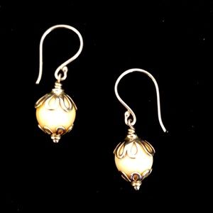 Bone Ornate Dangle Earrings